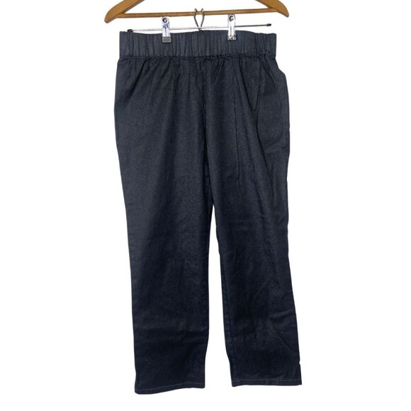 Soft Surroundings Pants - Soft Surroundings Black Sparkle Glitter Pull On Pant‎ Straight Ankle Size PM
